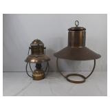 Brass oil lamp, and brass oil lamp shade
