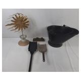 Ash bucket and shovels, unique sun shaped candle