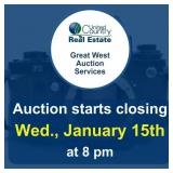 Auction begins to close Wednesday, January 15,