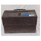 STEEL TOOL BOX WITH ASSORTED TOOLS AND HARDWARES