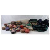 Large Lot of 27 Tins and 3 Travel Bags.