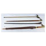 Duck handle umbrella, duck handle cane, and 2