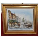 Vintage Framed Oil Painting on Canvas by