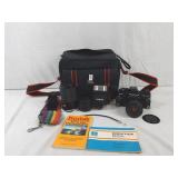 PRAKTICAR BCA camera with 3 lens, flash, and
