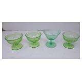 4 Uranium wine glasses