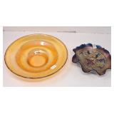 Pair of carnival Glass platters