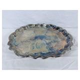 Raised silverplate platter. Great for serving