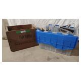 Wooden box with assorted tools :Hammers,