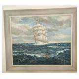 Tall Ship print, 32.5ï¿½ x 27.5ï¿½ with frame.
