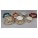 7 Tea Cups Hammersly, Gladstone China, Royal
