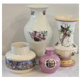 (4) Vintage Flower Vases tallest 11"