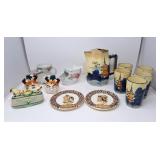 Occupied Japan Rocking S&P rooster set, vintage