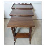3 Nesting tables with claw feet