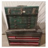 2 steel tool boxes  with some hardware:Screws,