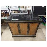 Asian lacquer Drexel bar cabinet with Drexel side