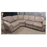 3 piece light tan leather couch 9
