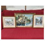 Trio of European Scenes Artwork including Two of