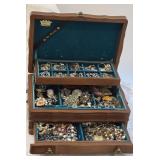 Vintage Jewelry Chest with contents
