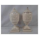 2 decorative ceramic urns