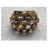 Gemstones Dinner Ring marked 925