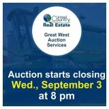 Auction begins to close Wednesday, September 3,