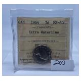 ICCS Graded Mint State 1964 Canada Nickel with