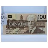 Uncirculated 1988 Canada One Hundred Dollar Bill