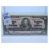 1937 Canada Ten Dollar Bill