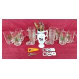Bar lot! Beer mugs, bottle openers, beer boots,