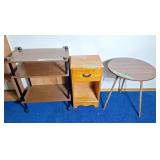 Rolling cart, night stand and side table