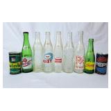 Vintage Pop Bottles & Cans - Kist, Squirt, Pepsi,