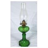 Elegant emerald green oil lamp