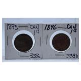 1895 and 1896 Canada Pennies