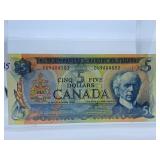 Choice Uncirculated 1972 Canada Five Dollar Bill
