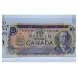 Choice Uncirculated 1971 Canada Ten Dollar Bill