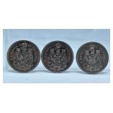 1969, 1981 and 1987 Canada 50 Cent Pieces