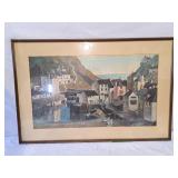 Framed print of "Polperro" Tom Morton