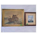 Lithograph print "The Herring Net" Winslow Homer