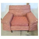 Mid century pink fabric arm chair