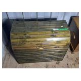 Wooden storage chest with seat covers and pillow