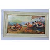 Vintage Pechaubes Fox Hunt Lithograph Print -