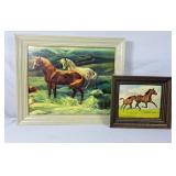 Pair of Vintage Horse Lithographs - Largest is