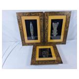 Wood Crved African Art w/Ornate Carved Frames -
