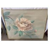 Large Acrylic Floral Painting signed J. Allen