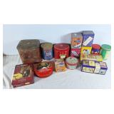 Large assortment of tins