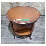 Kroehler solid wood round side table
