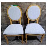 Pair of HS wooden chairs with upholstered seat
