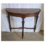 Vintage solid Mahogany half moon side table