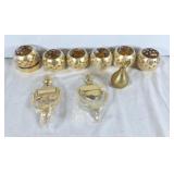 Gold tone candle holders, gold tone door knockers