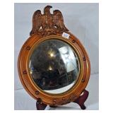 Vintage Bullseye Mirror w/Eagle - Wood Frame